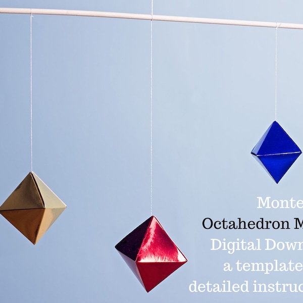 Guía de Montaje para el Móvil Montessori Octaedro, móvil Montessori bebé, móvil Octaedro, regalo de embarazo, regalo para bebé recién nacido