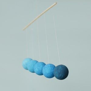 The DIY Montessori Gobbi mobile kit for newborn visual development in front of a blue background
