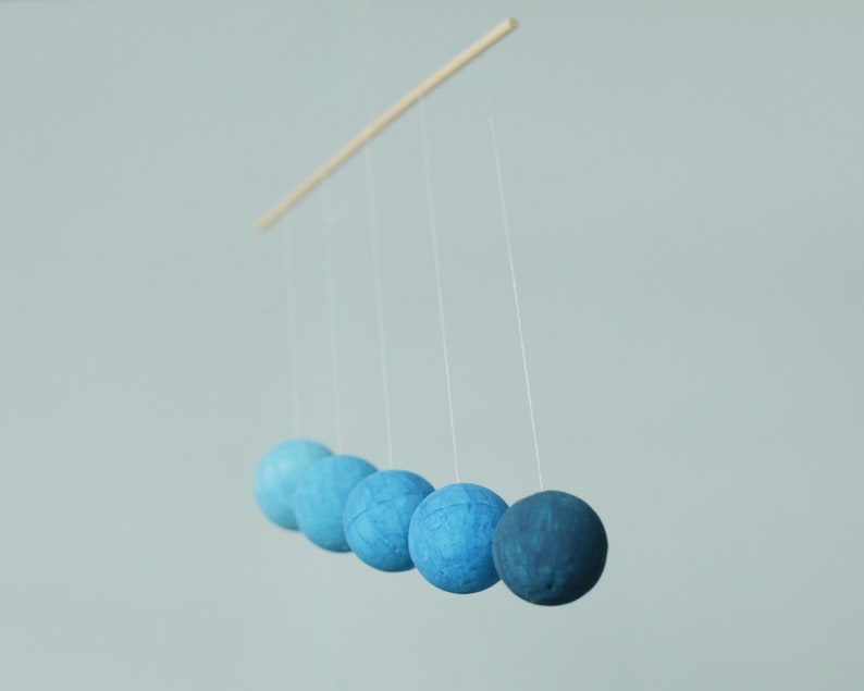 The DIY Montessori Gobbi mobile kit for newborn visual development in front of a blue background
