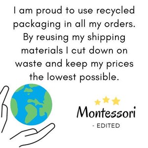Eco-friendly recycled packaging for Montessori DIY baby mobile kits – sustainable materials used to reduce waste and keep prices affordable.