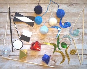 Montessori Mobile Set, DIY Baby Mobile Kit, Munari Mobile, Gobbi Mobile, Octahedron & Dancers, Montessori Newborn Baby Gift