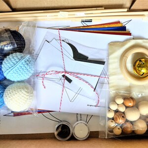 What you get when you order the DIY Montessori Mobile Crocheted Set, in a box