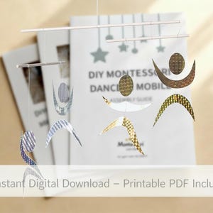 Guía Digital DIY Móvil Montessori Danzantes | Móvil Montessori PDF para Bebés +3 Meses | Regalo Embarazo Hecho a Mano para Mamá Primeriza