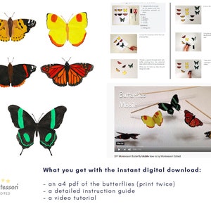 Montessori Animal Baby Mobile Set Digital download, an example page of the assembly guide.