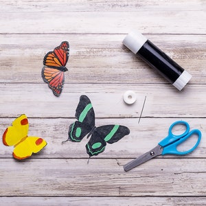 Image showing how to assemble the Montessori-inspired butterfly mobile