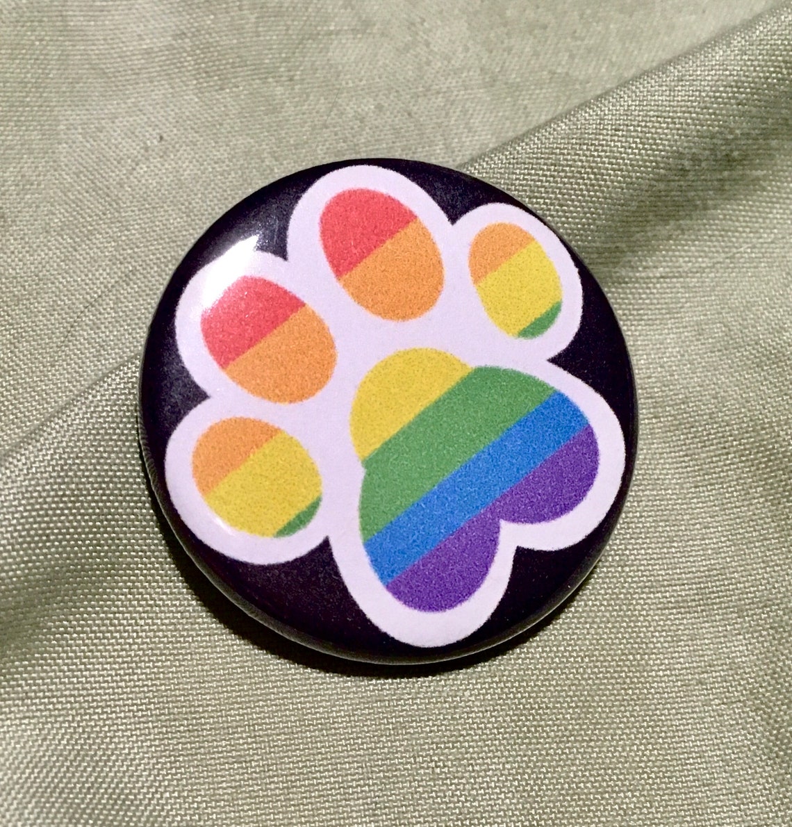 Furry Gay Pride Lgbtq Cute Paw 125 Pin Pinback Button Etsy 