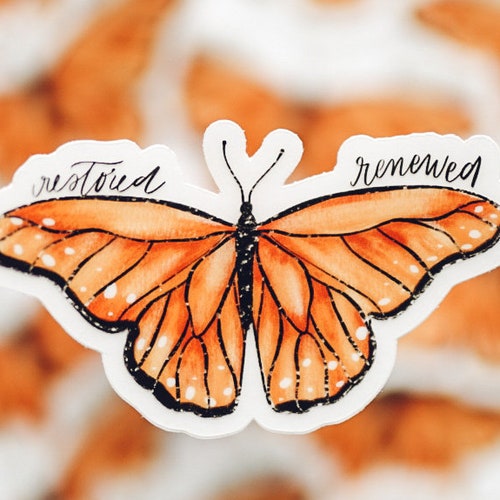 Clear Butterfly Sticker Laptop Sticker Water Bottle Sticker Etsy