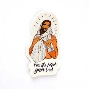I'm the Lord Your God Jesus's Illustration Bible Stickers Christian  Stickers Jesus Stickers God Hope Faith Stickers Water Bottle Sticker 