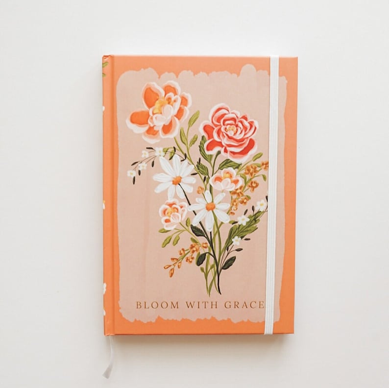 Floral Notebook, Bloom With Grace, Prayer Journal, Bible Study Journal, Christian Journal, Notes image 1