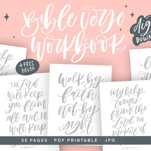 Bible Verse Lettering Practice Workbook, Procreate, iPad Lettering, Workbook, Practice sheet, Procreate