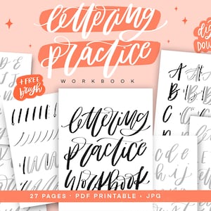 Lettering Practice Workbook, Procreate, iPad Lettering, Workbook, Practice sheet, Procreate