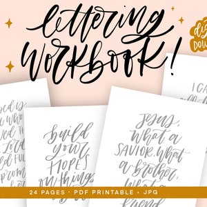 Lettering Workbook, Procreate, iPad Lettering, Workbook, Practice sheet
