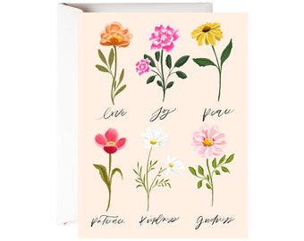 Fruits Of The Spirit Christian Greeting Card, Blank Greeting Card,