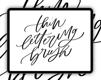 Thin Procreate Lettering Brush, Digital Brush, Hand Lettering Brush, Procreate Lettering, Procreate Brush