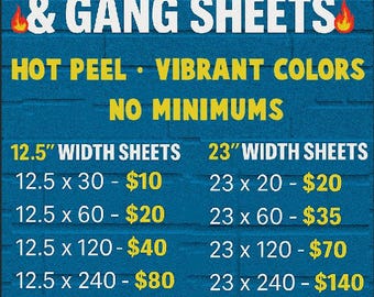 DTF Gang Sheet, Custom DTF Transfers, Direct To Film, Gang Sheet, Dtf Roll, Dtf Prints, Custom Heat Transfer, Ready To Press, Digital Prints