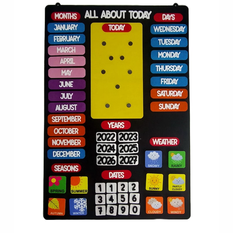 All About Today My First Calendar Felt Activity Wall Hanging Etsy