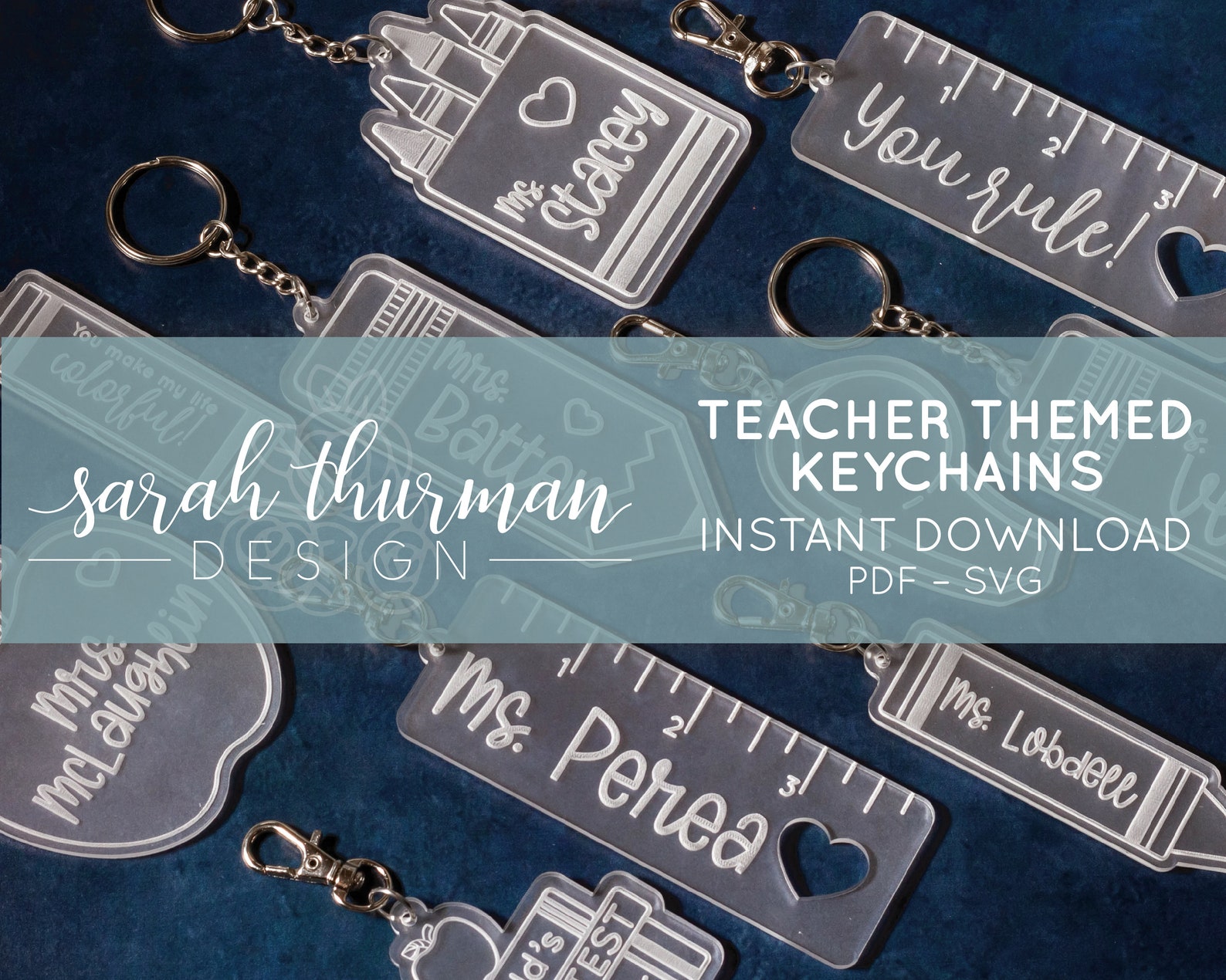 Download Teacher Themed Keychain Templates Commercial License | Etsy