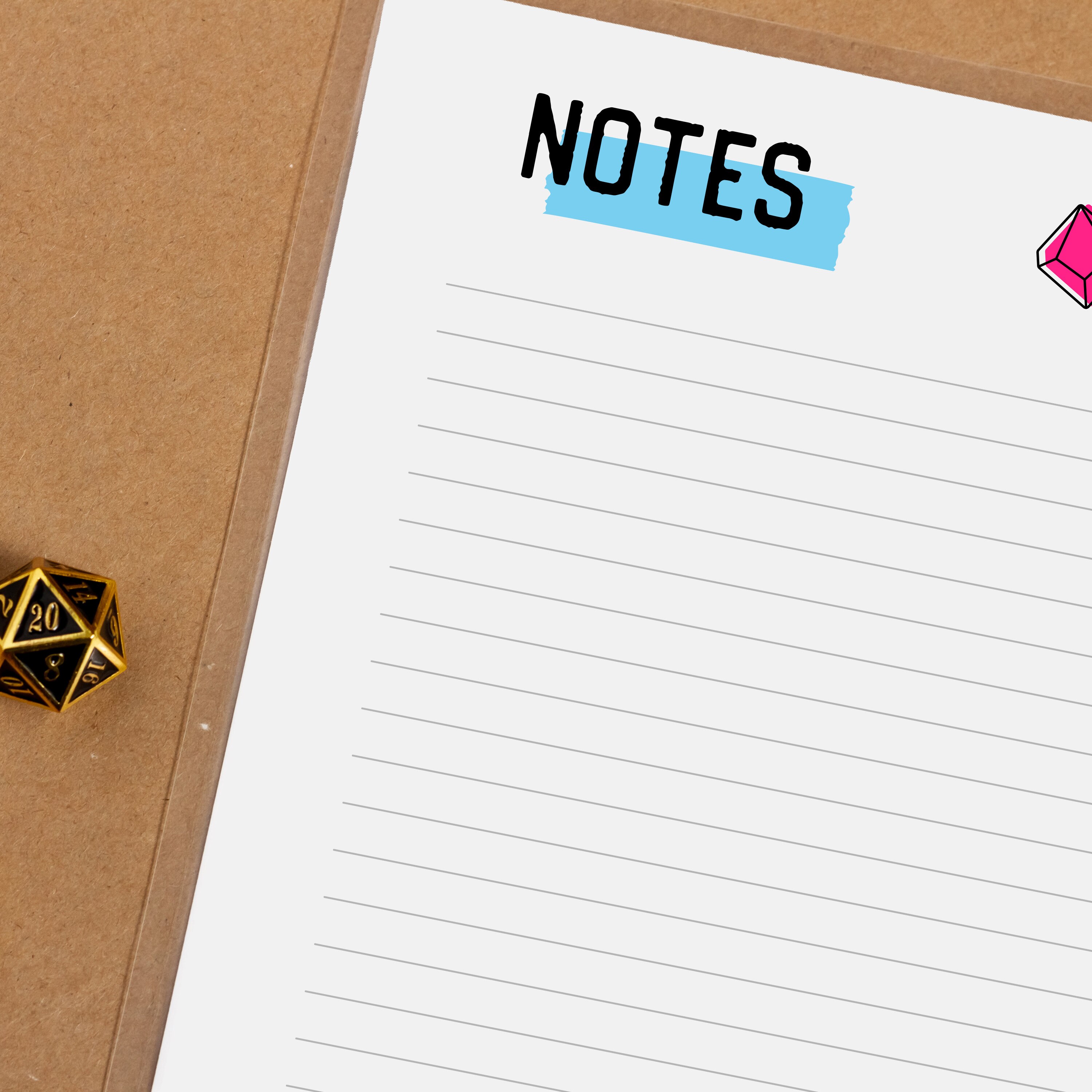 Prntable Notes Printable Notes and Doodle Page | Printable Planner | Bullet Journal ...