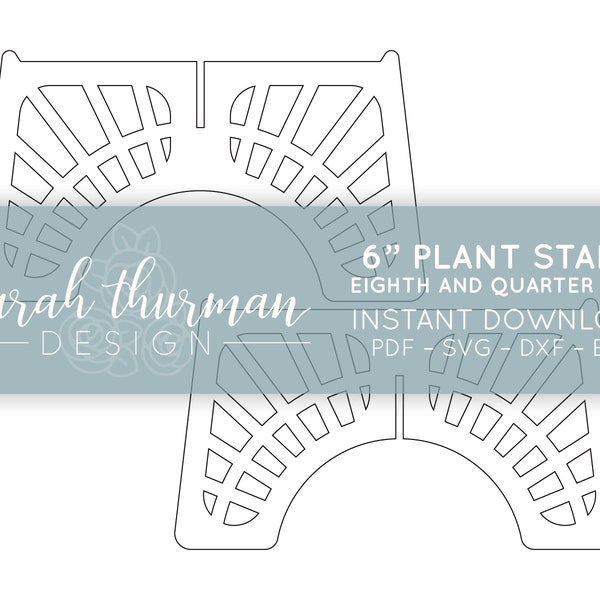 6" Plant Stand with Support Base | Commercial License | Glowforge Cut File | Laser Printer Design | Digital Download | PDF + SVG + DXF