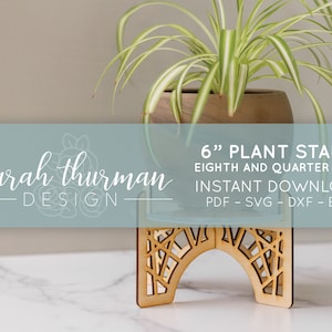 6" Blumenständer mit Stützfuß | Kommerzielle Lizenz | Glowforge Cut Datei | Laserdrucker Design | Digitaler Download | PDF + SVG + DXF