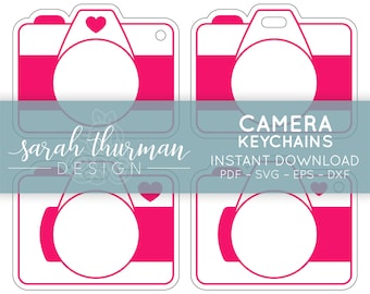 Camera Keychain Templates | Commercial License | Glowforge Cut File | Laser Printer Design | Digital Download | PDF + SVG
