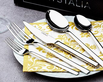 Modern Design Cutlery Set | Stainless Steel Flatware Set | Functional Spoons and Forks | Tableware Eating Utensils | Silverware Set of 20