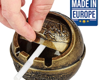 Cenicero de cigarros de metal a prueba de viento / Ceniceros decorativos para cigarrillos / Porta cigarrillos auténtico artesanal / Cenicero de lujo para regalo