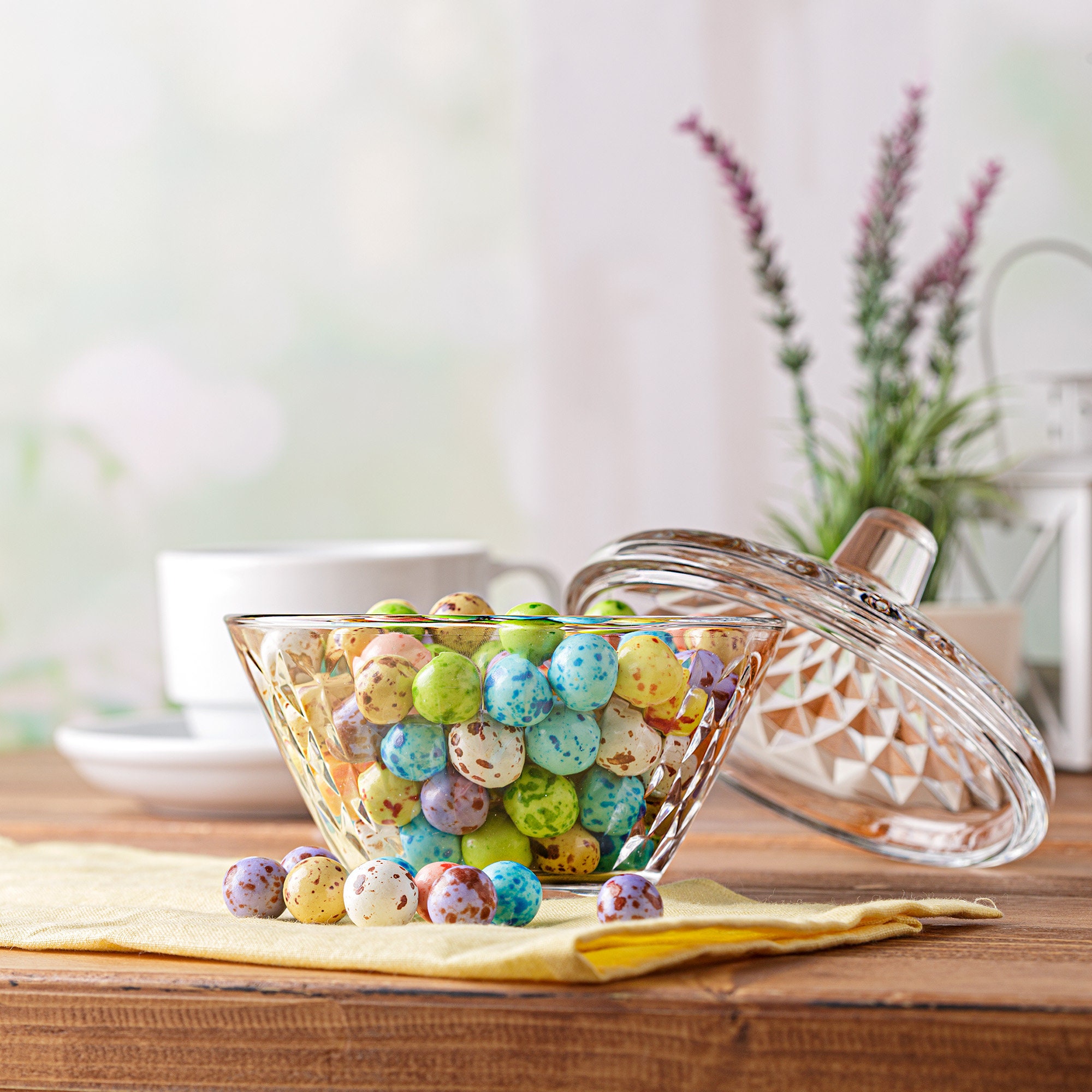 Decorative Glass Candy Jar With Lid Crystal Cut Candy Dish Etsy