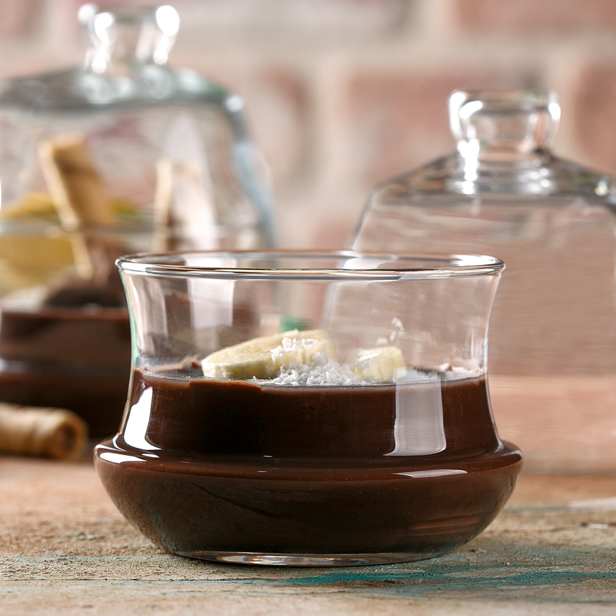 Set of 2 Glass Dessert Cup with Lid 8.5 oz Etsy