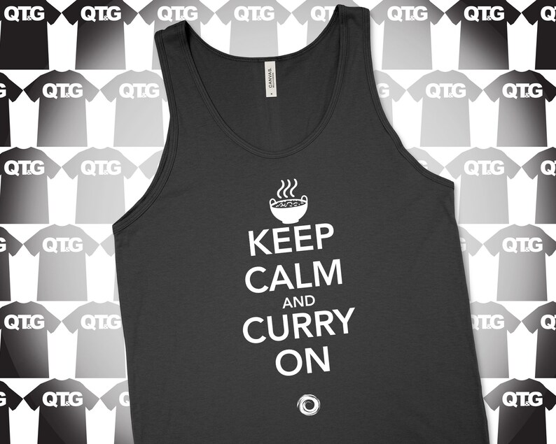 Keep Calm and Curry On For Curry Lovers for Indian Foodies and Food Addicts Funny Food Tank Top for Foodies by Chris Petrie