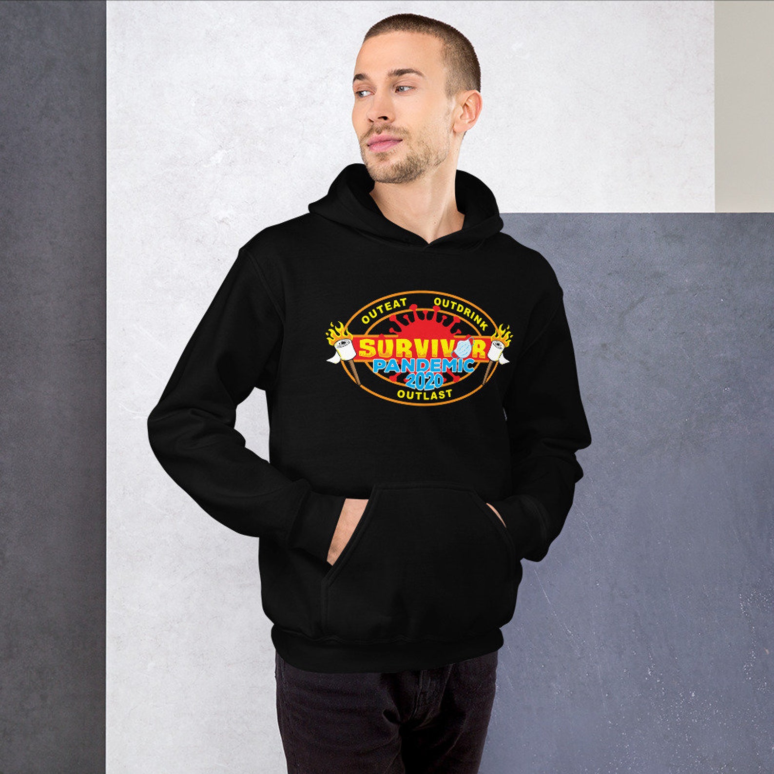 Survivor TV Show Parody Pandemic 2020 COVID19 Sudadera con  Etsy