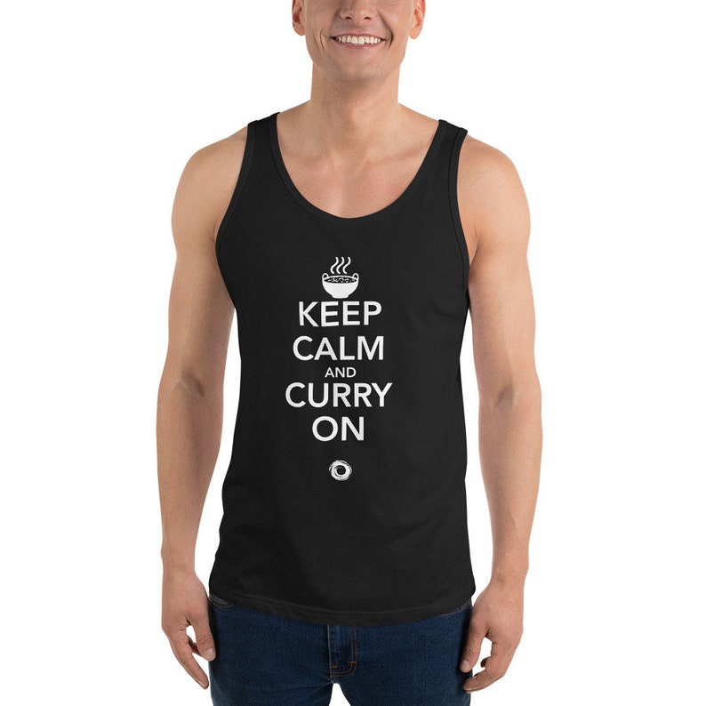 Keep Calm and Curry On For Curry Lovers for Indian Foodies and Food Addicts Funny Food Tank Top for Foodies by Chris Petrie