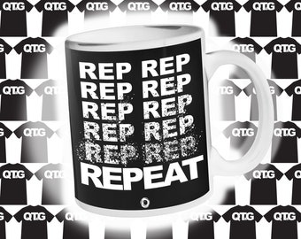 REP, REP, REPEAT Coffee Mug Gym Lover Gift Funny Workout Gift Weight Lifting Gift Fitness Gift Ideas Workout Gym Lover Chris Petrie