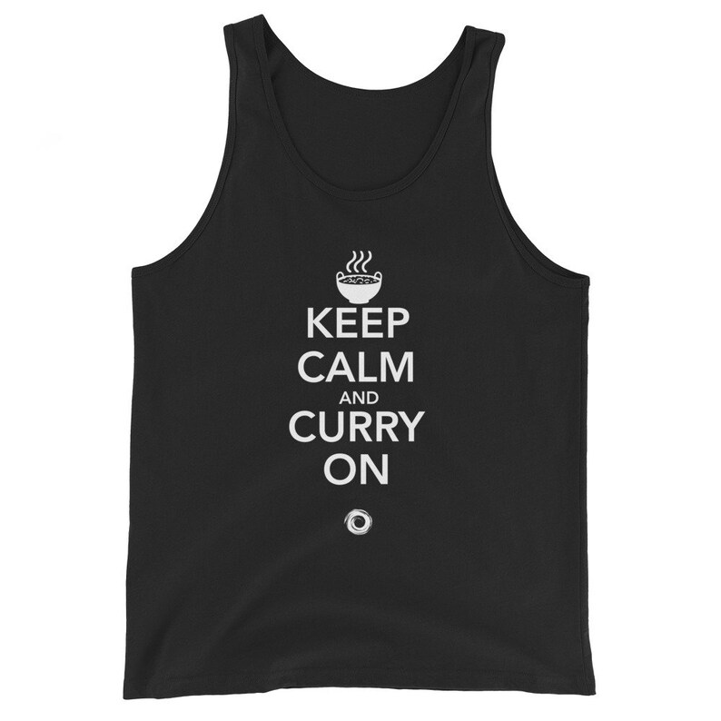 Keep Calm and Curry On For Curry Lovers for Indian Foodies and Food Addicts Funny Food Tank Top for Foodies by Chris Petrie
