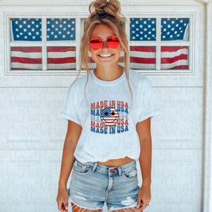 Made in USA July 4th T shirt America Peace shirt Flag fourth of July Celebrate 1776 | Independence Day Tshirt