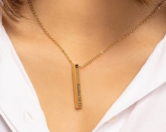 Aangepaste ketting met bijbelvers: gepersonaliseerd christelijk sieradencadeau