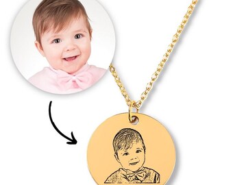 baby portrait necklace | baby picture necklace| custom gift for grandma| surprise baby gift | gift for new mom | baby reveal New parents