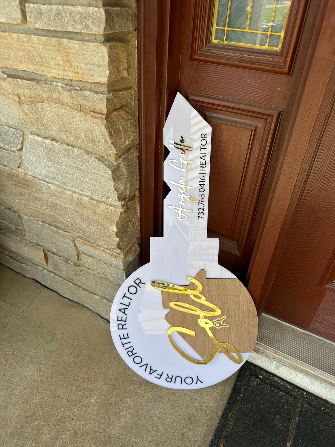 Realtor Sign Caddy Personalized Realtor Key Sign | Acrylic Wood Sold Prop, Closing Gift - Etsy
