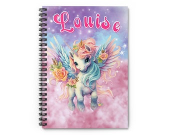 Custom Name Unicorn Notebook
