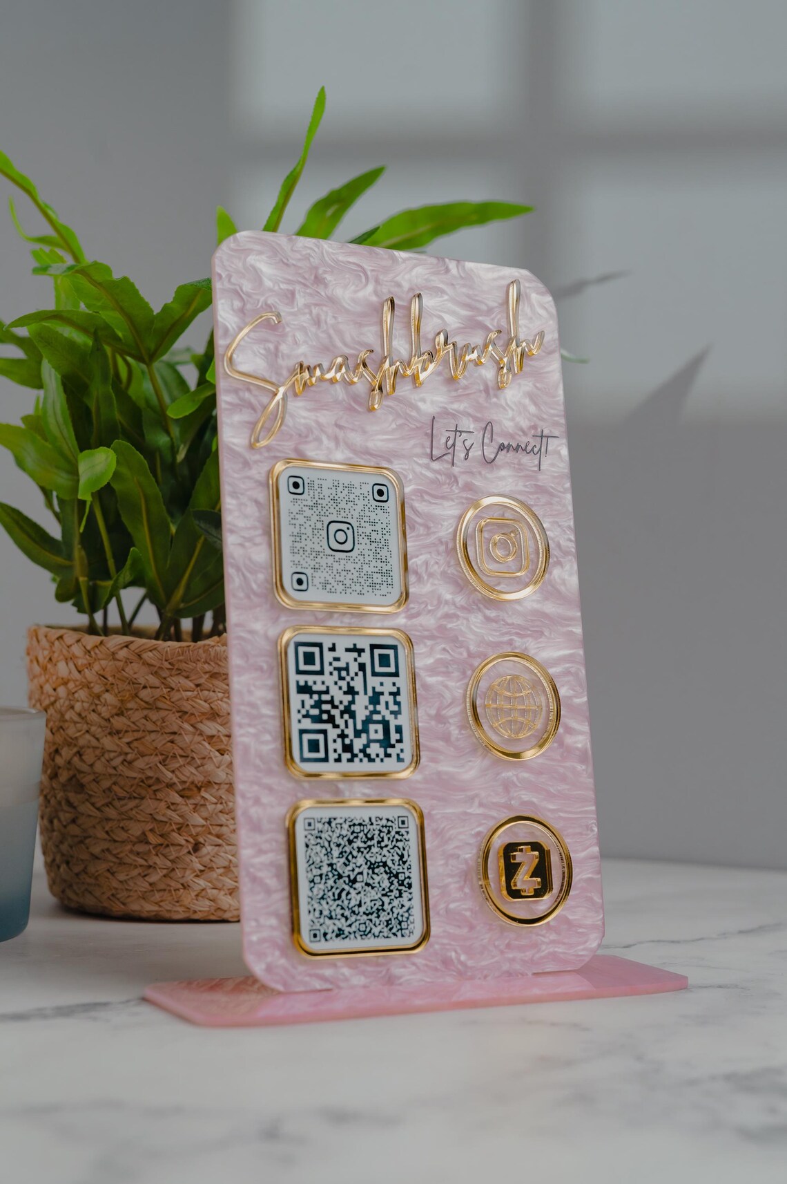 Custom Acrylic QR Code Sign | Minimal Business Display for Pop-ups ...