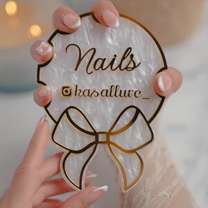 Fancy Nails Sign Custom Acrylic Nailfie Disc | Nail Sign | Minimal Business Display for ...
