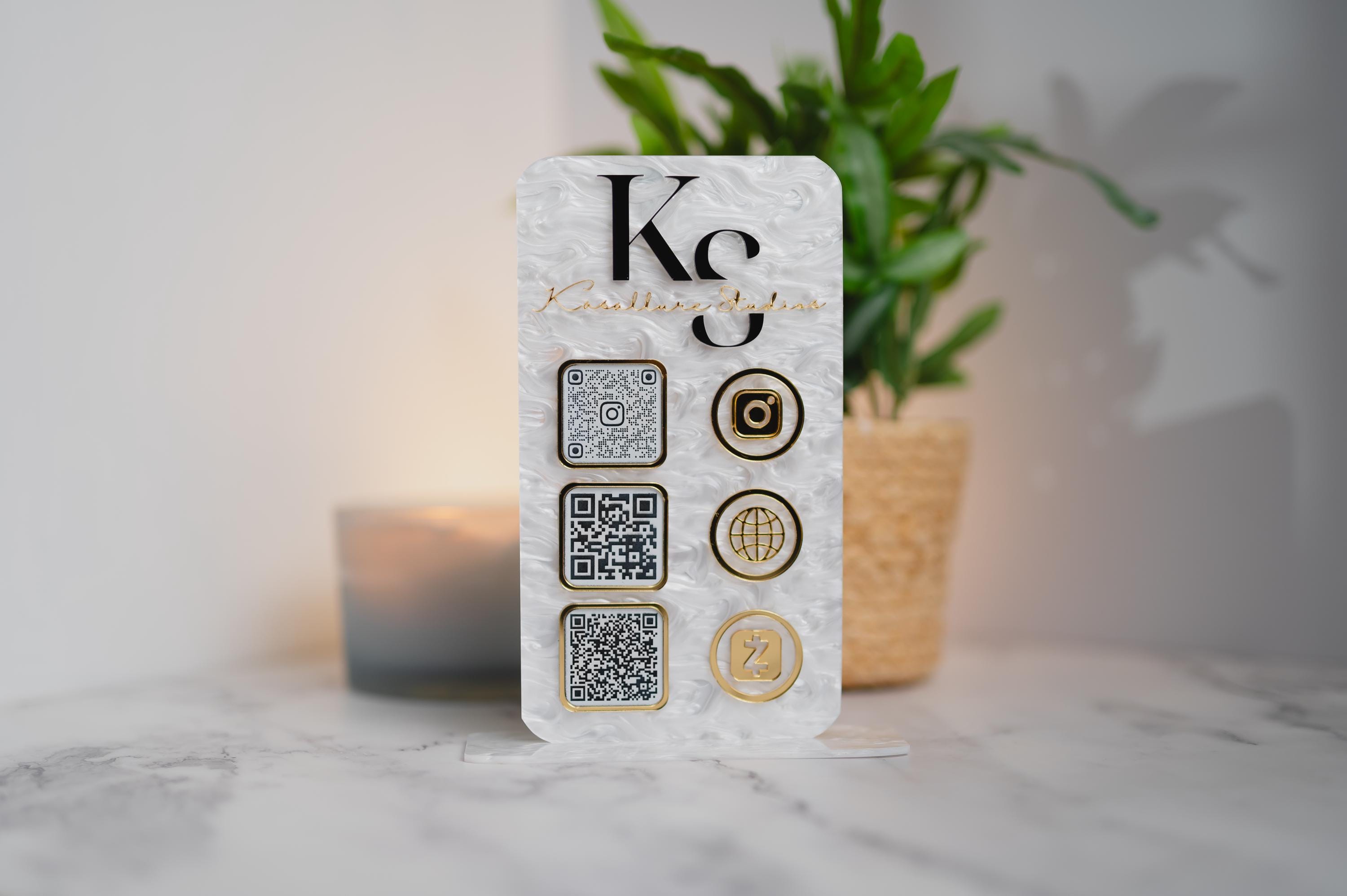 Custom Acrylic QR Code Sign | Minimal Business Display for Pop-ups ...