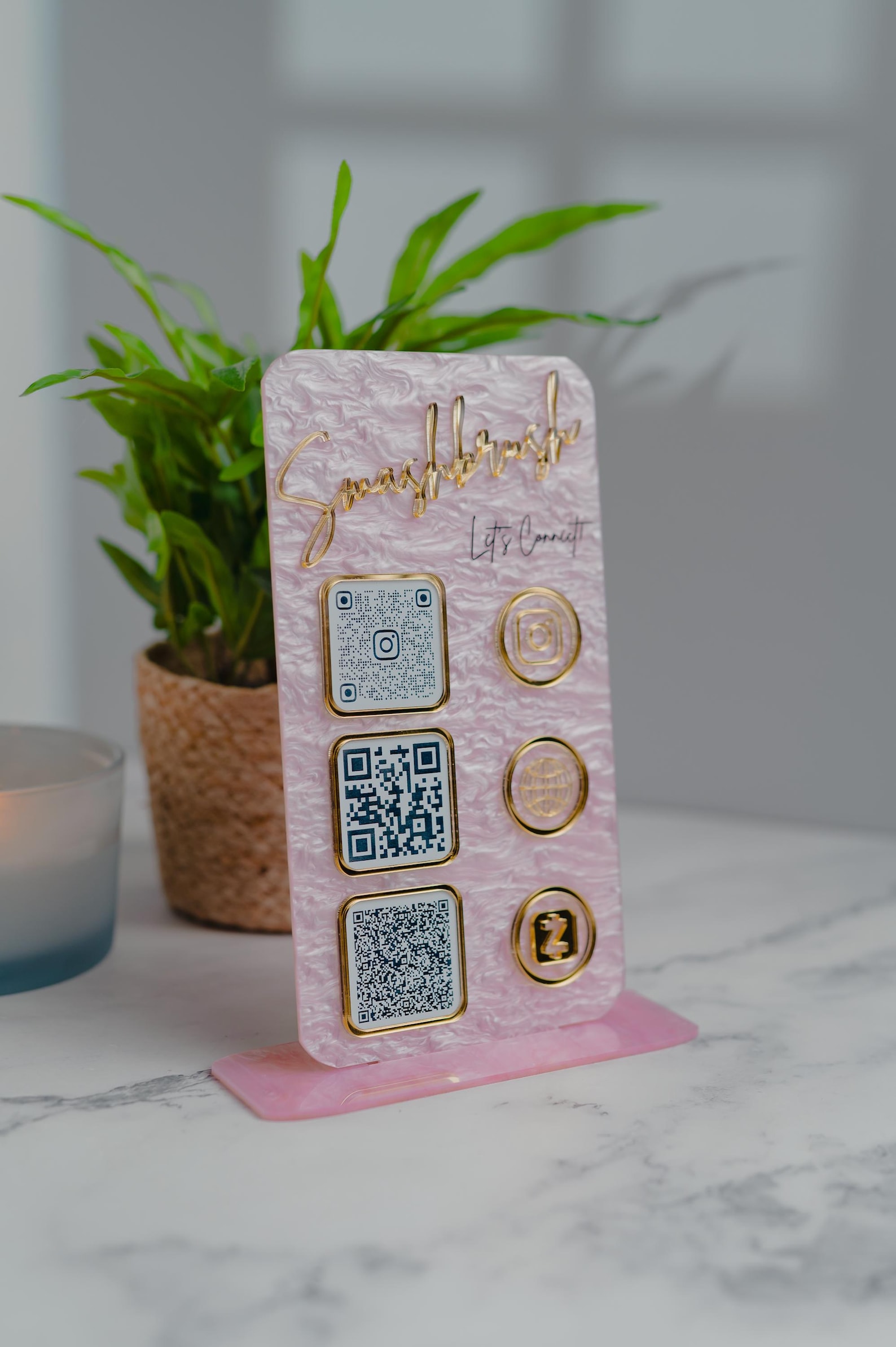 Custom Acrylic QR Code Sign | Minimal Business Display for Pop-ups ...