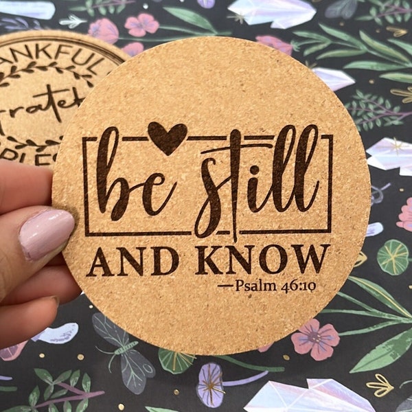 Christian Gifts | Custom Engraved Cork Coasters| wedding favors| wedding gifts| gift for home| home decor| house warming gifts|