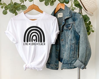 Camiseta "Vive, Ama, Enseña" / Regalo de agradecimiento para profesores