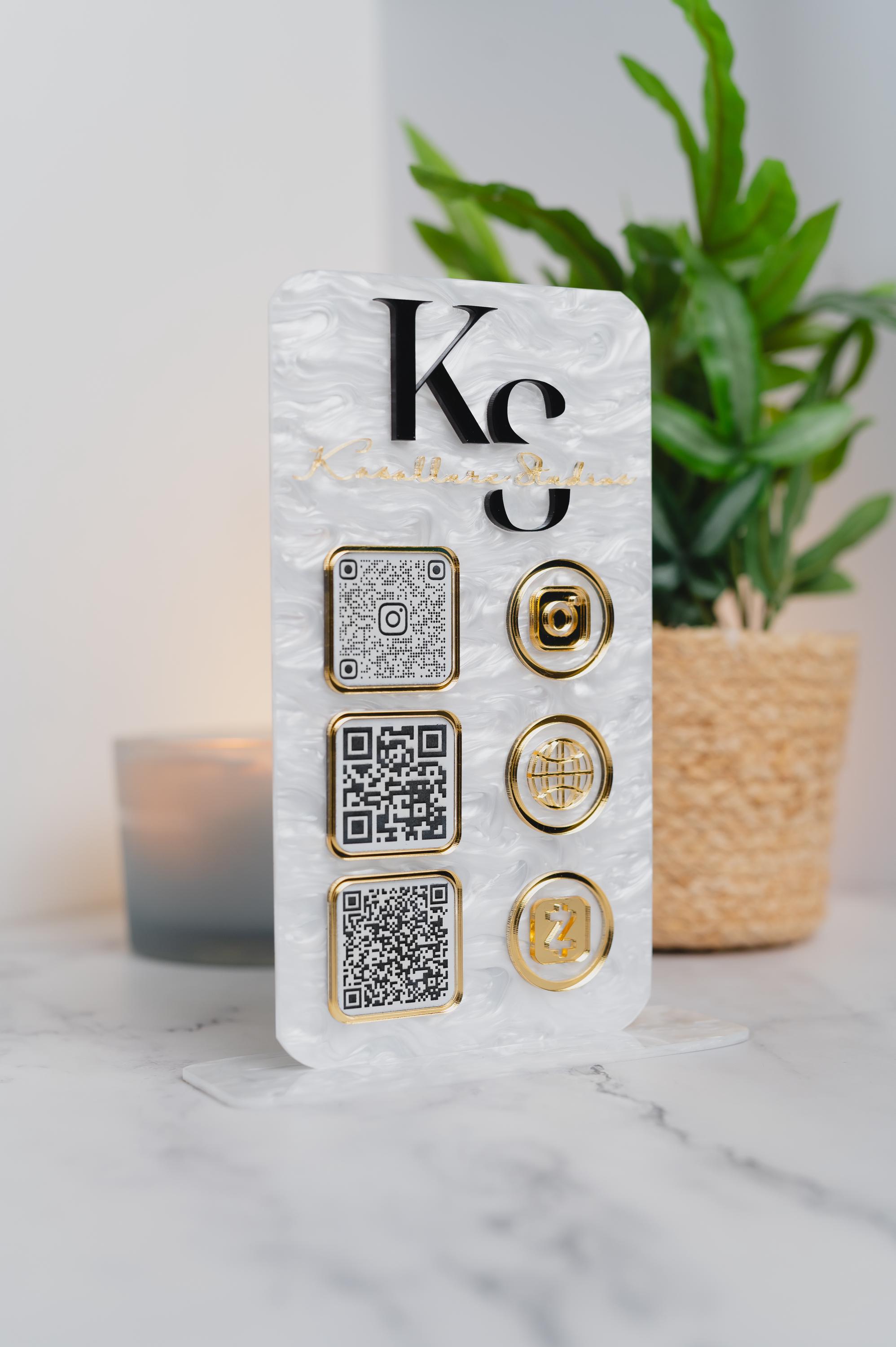 Custom Acrylic QR Code Sign | Minimal Business Display for Pop-ups ...