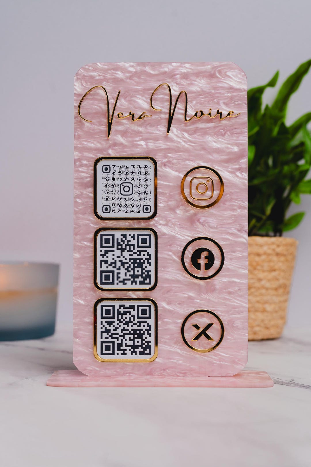 Custom Acrylic QR Code Sign | Minimal Business Display for Pop-ups ...