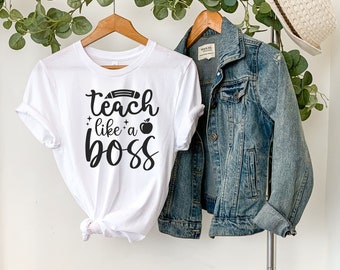 Camiseta "Enseña como un jefe": Regalo de agradecimiento para profesores