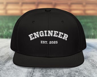 Embroidered Engineer Graduation Snapback Hat - Class of 2025