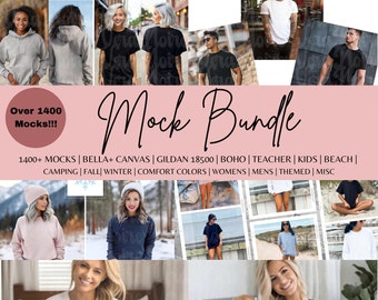 1400+ Clothing Mockup Bundle: Bella+Canvas, Gildan (Digital Download)